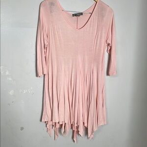 Kate & Mallory Relaxed Pink Asymmetrical Tunic‎